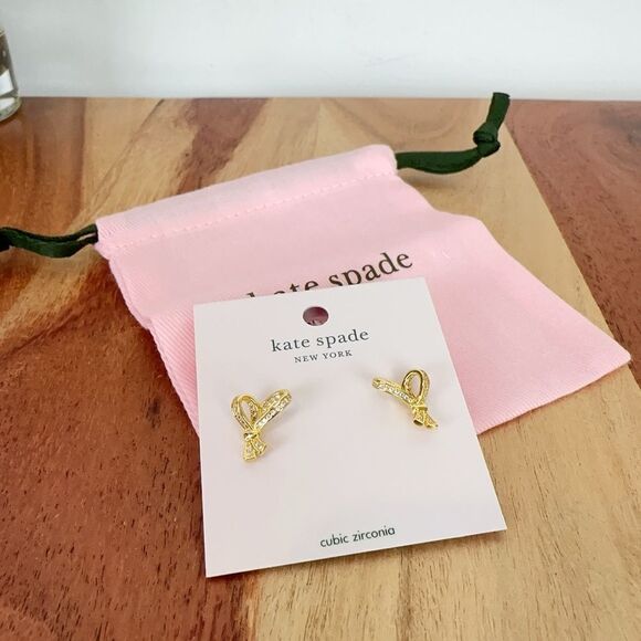 NWT Kate Spade All Tied Up Pave Studs - Picture 3 of 5